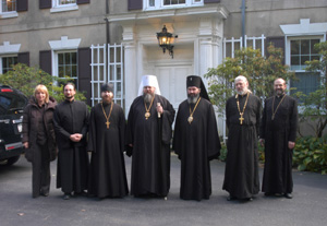 Metropolitan Jonah hosts Patriarchal Archbishop Justinian at OCA Chancery