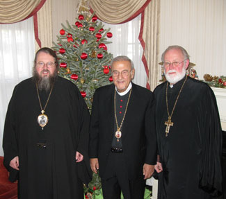 Metropolitan Philip hosts OCA Metropolitan Jonah at AOCA's New Jersey headquarters