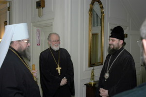 Ukrainian Archbishop visits Metropolitan Jonah at OCA Chancery